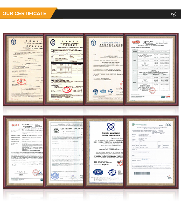 JSfittings pipe product certificate