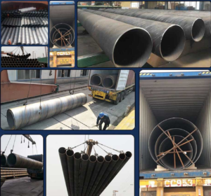 package and loading of ssaw steel pipes